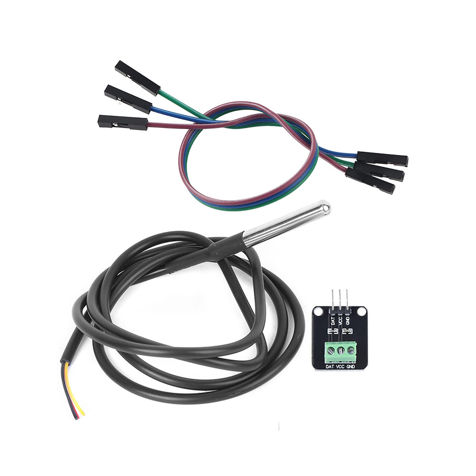 DS18B20 Digital Temperature Sensor Module Kit with Waterproof Temperature Probes for Accurate Sensing from -50¡ãC to 125¡ãC Industrial Grade Precision Monitoring