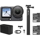DJI Osmo Action 6 8K Waterproof Action Camera Bundle, 1/1.1" Square Sensor | Variable Aperture of f/2.0&ndash;f/4.0, 50GB Built-In Storage, Original Capture More Combo + Multifunctional Battery Charger Case