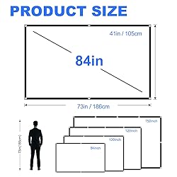 Projector Screen, DUYIKJ 84 inch Foldable Portable