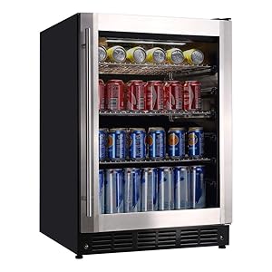 Magic Chef 23.4 in. 154 (12 oz.) Can Beverage Cooler, Stainless Steel-HMBC58ST