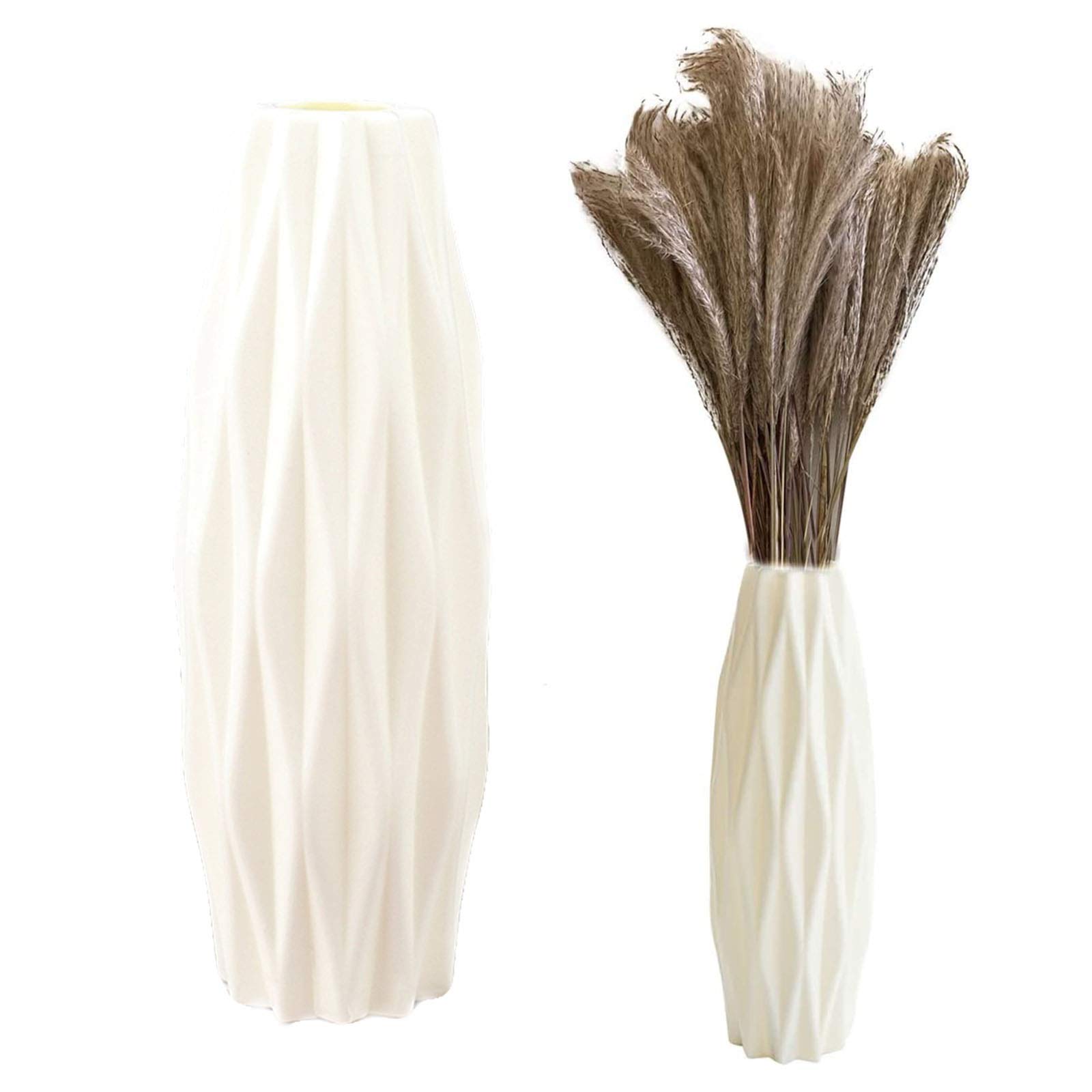 Imitation Ceramic Centerpieces Vase Modern Geometric Shaped Vases Flower Arrangement Container Nordic Decorative Plastic Vase For Living Room Home Office Cafe Wedding Restaurant Table Top Decoration