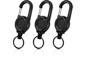 Heavy Duty Retractable Keychain, 3 Pack Retractable Badge Holder, Retractable ID Badge Holder Reel, Tactical ID Badge Reel, K