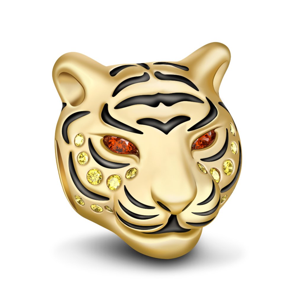 GNOCE Animal Bead Charms Fashion 925 Sterling Sliver Charm Fit US European Bracelet and Necklace Great Gift (Tiger)…
