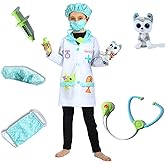 Sincere Party Veterinarian Role Play Costume,Doctor Costume Set,Kids Cotton Doctor Scrubs for Boys and Girls