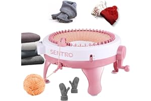 FYGAIN Knitting Machine, SENTRO 48 Needles Knitting Machine with Row Counter, Round Spinning Crochet Knitting Machines