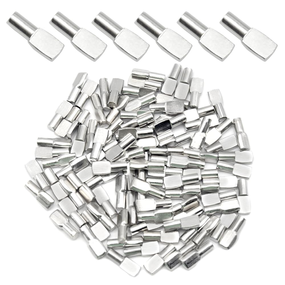 Hocansen 100 PCS Shelf Pegs Pins 5mm Shelf Support Pegs Spoon Shape Support Pegs for Cabinet ,Furniture ,Shelf ,Bookshelf（5*19mm/P）