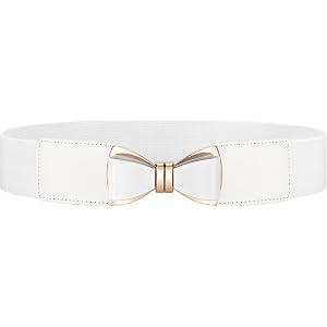 VONMELLI Women Elastic Wide Belt Stretchy Bow Belt for Women Dresses Fashion Chunky Waist Belts
