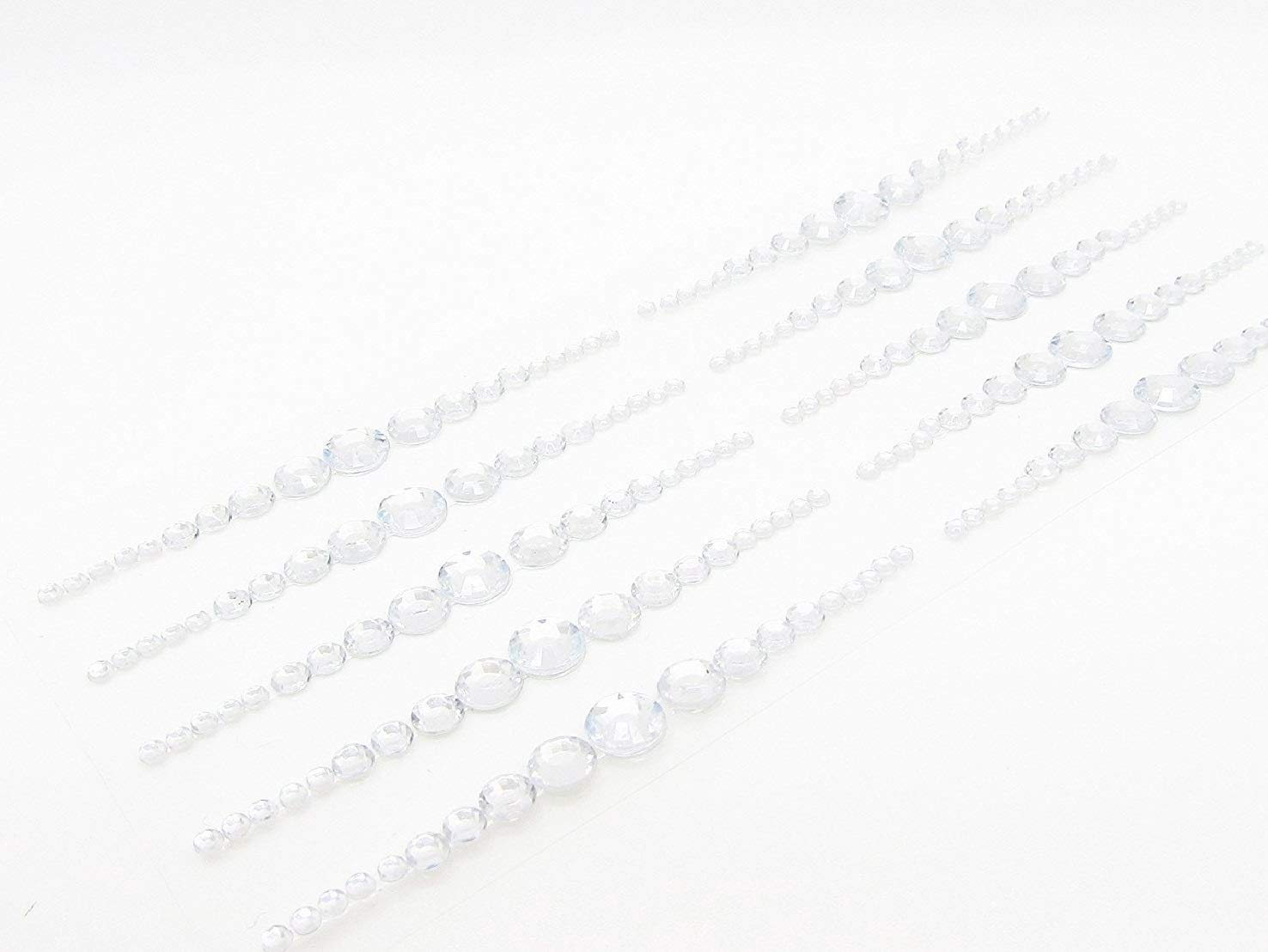 Syntego 10 x Strips Diamante Rhinestone Clusters Clear Self Adhesive Stick On Gems Rhinestones for Crafts