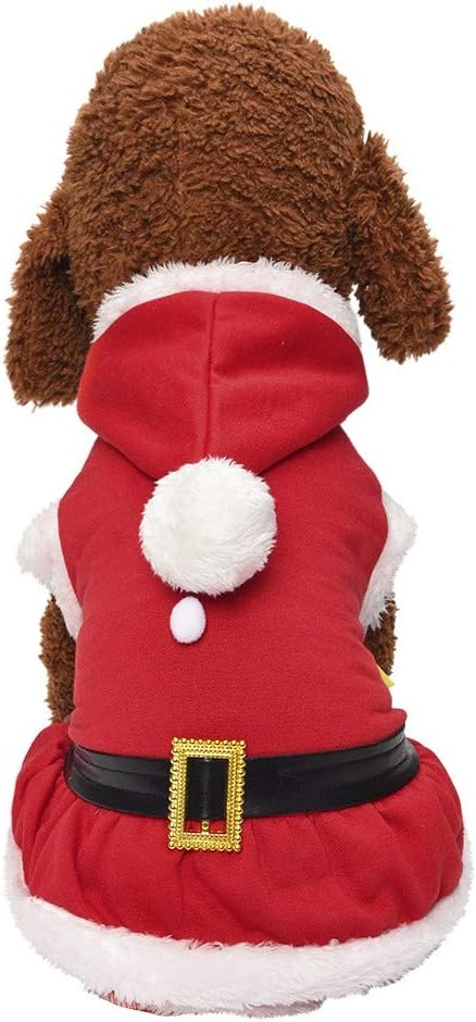 Handfly Chien Chat Costume Pere Noel Costumes Vetements Chien Costume De Noel Chien Pere A Capuche Manteau Chat Costume De Pere Noel Manteau De Chien Vetements