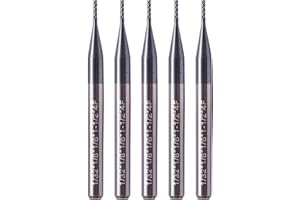 BestParts High Performance 5Pcs 1/32" Solid Carbide Square End Mill, AlTiN Coated, 4 Flute, 30 Degree Helix, 1/32" Cutting Diameter, 1/8" Shank Diameter, 1/8" Length of Cut, 1-1/2" Overall Length