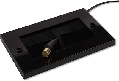 G-PLUG Cable Pass Through Wall Plate Brush Black Double Gang