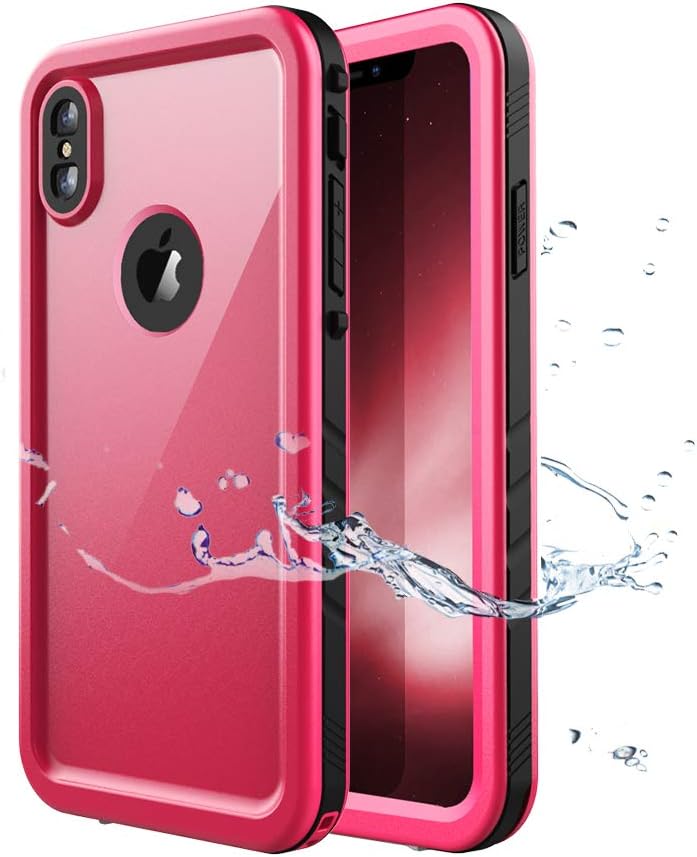 SPORTLINK iPhone Xs Max Waterproof Case, Waterproof Shockproof Snowproof with Built-in Screen Protector Slim Case for iPhone Xs Max 2018 Release (Pink)