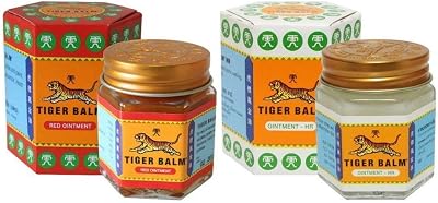 Tiger Balm Red White Herbal Massage Ointment 2 x 19.4g Pain Relief