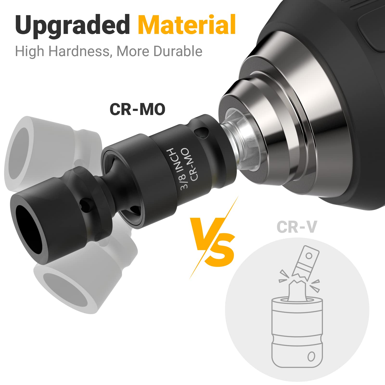 Stocking Stuffers for Men, Mens Gifts for Christmas, Impact Swivel Socket Set Gadgets Tools for Men, CR-MO 1/4