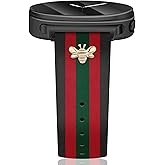 MOINSPIRE Designer Leather Bands with Charms Compatible with Samsung Galaxy Watch 8 40mm 44mm/8 Classic 46mm, Dressy Top Grain Leather Bracelet Pretty Fancy Elegant Adjustable Strap for Women and Men