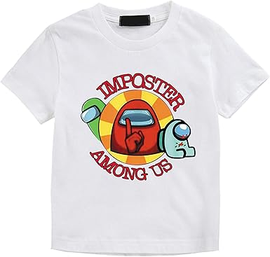 918coshiert Kids' Among Us T Shirt Short Sleeve Tie-Dye Friends Shirt