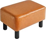 IBUYKE 16.54 Inch Small PU Leather Ottoman Footrest Orange RF-BD217