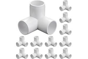 WTXHHY 12-Pack 1" PVC Fittings 3 Way, Furniture Grade 1 Inch PVC Pipe Fittings 3 Way, UV Resistant, Fits SCH40 Pipe DIY Garden Shelves, Greenhouse, Shelf