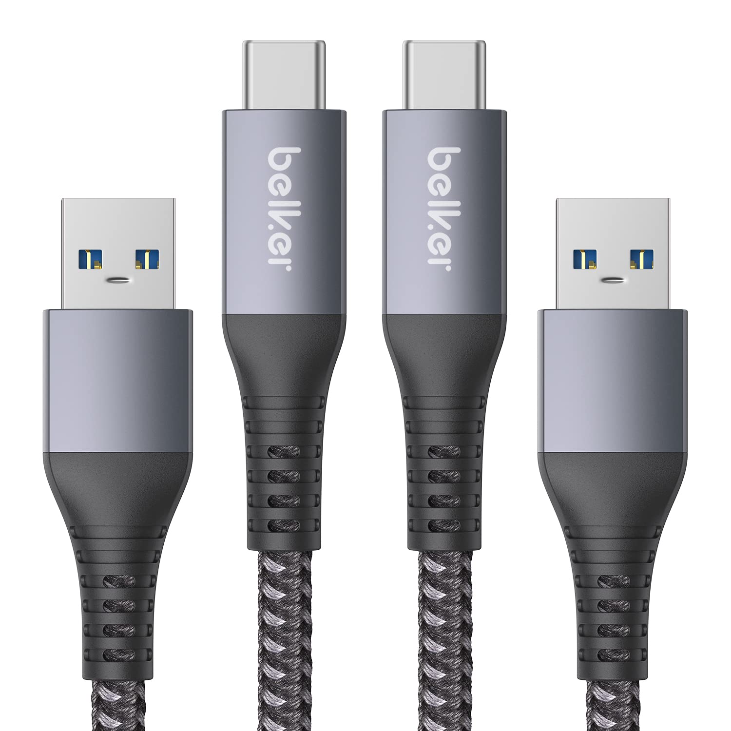 Maxonar 2Pack USB C Fast Charging & Data Cable - 10Gbps, QC3.0, 3.1A, USB3.2 Gen2 for Samsung Note20, Galaxy S23/S22/S21, Z Flip5, Tab S8, Pixel 8 - 1M