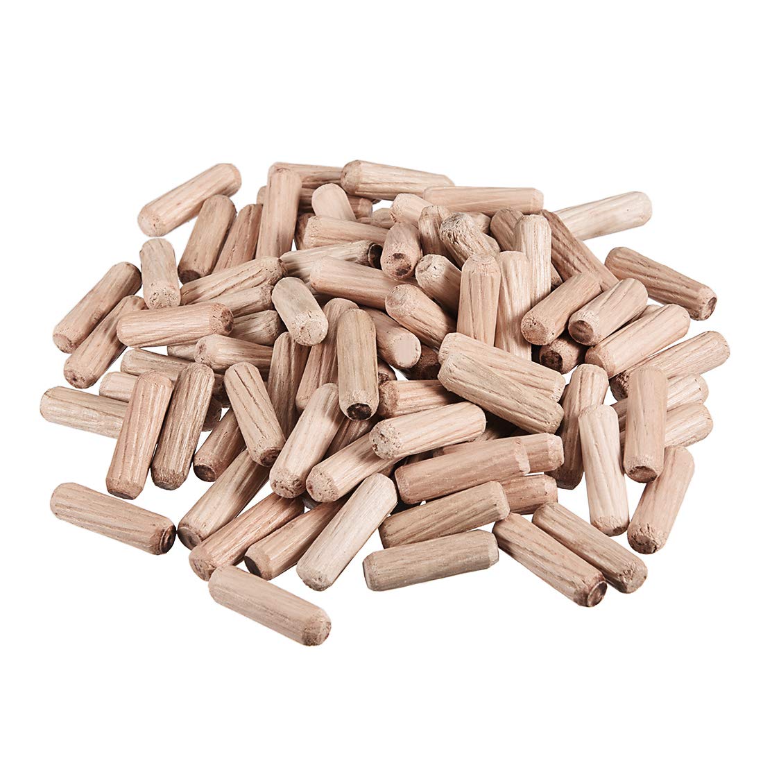 sourcing map 0.24"x0.79"(6x20mm) Wooden Dowel Pin Wood Kiln Dried Fluted Beveled Hardwood 100pcs