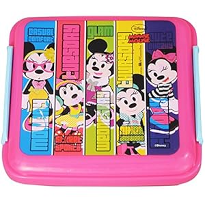 Disney Minnie Plastic Lunch Box, 330ml, Pink/Blue