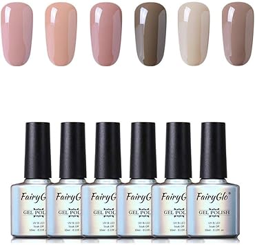 Vernis Semi Permanent Ensembles Vernis à Ongles Gel Uv Couleur Nude De Fairyglo Soak Off Kit Nail Polish 6pcs X 10ml