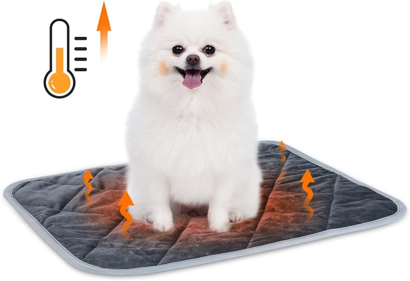 Nobleza Self Heating Pet Pad 60x45cm Grey Non-Slip Washable M Size