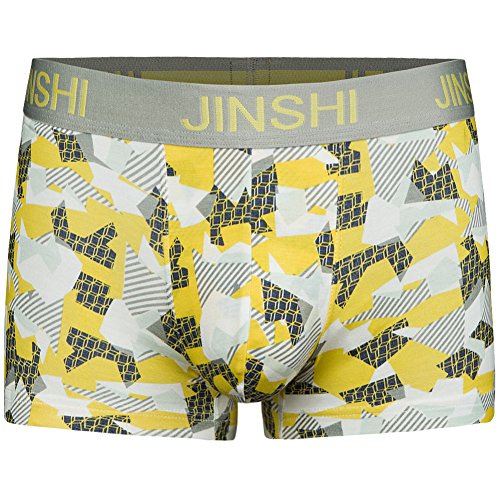 JINSHI Mens Underwear Bamboo Stretch Snug Active Trunks Printed Boxer Briefs for Men 8 Pack Size M - Thumbnail 3