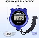 PULIVIA Digital Stopwatch Timer with Clock Calendar Alarm Blue view 4