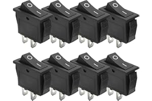 EATAKWARD 2 Pin Snap Rocker Switch, Black SPST ON-Off AC 250V 15A 125V 20A Snap in Boat Rocker Switch for Car Auto Boat Motor