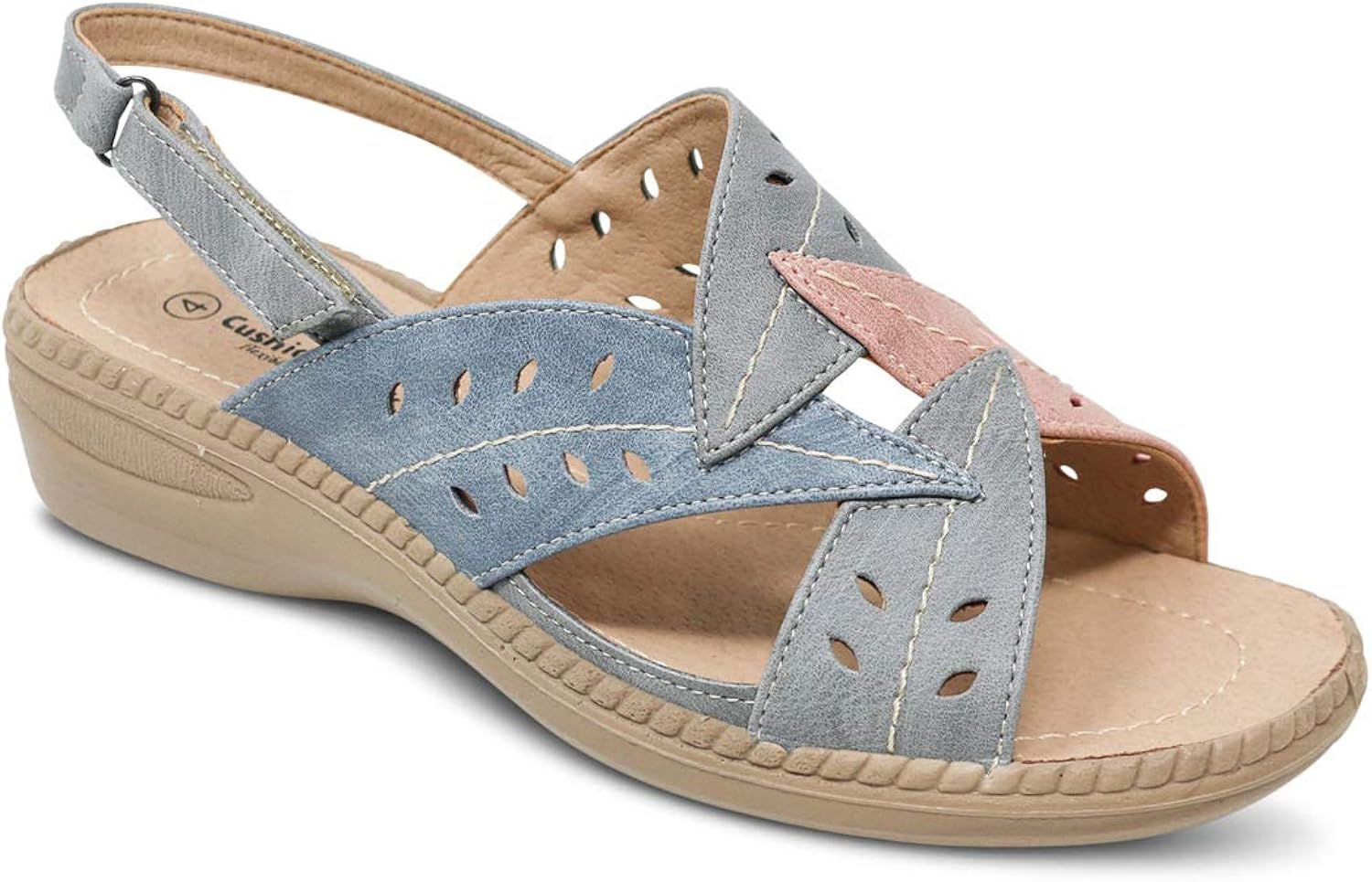 Cushion Walk Ladies Womens Leaf Sandal Grey 7 UK Amazon.co.uk Shoes