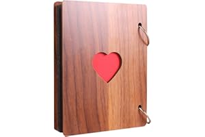 Album de scrapbooking, album photo en bois, livre d'or à faire soi-même, livre de souvenirs avec 30 pages noires, cadeau pour