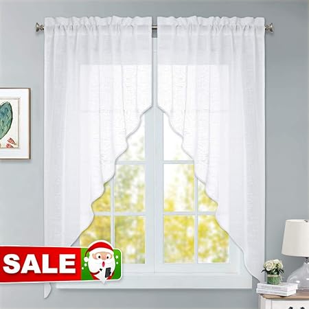 Amazon Com Ryb Home Semi Sheer Curtain Valance Window Topper