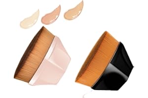 QUEMISS 2 PC Foundation Makeup Brush, Kabuki Magic Face Momma Brush Flat Top High-Density Multifunctional for Flawless Powder