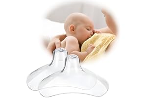 LUXEMUM Nipple Shields Breastfeeding 20MM, Nipple Shell Guards for Nursing Newborn Baby, BPA Free Reusable Soft Silicone for Breastfeeding with Latch Difficulties or Flat or Inverted Nipples (2 Count)
