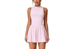 ABOCIW Womens Zip Front Tennis Dress High Neck Sleeveless Workout Golf Dresses Build in Shorts with Pockets