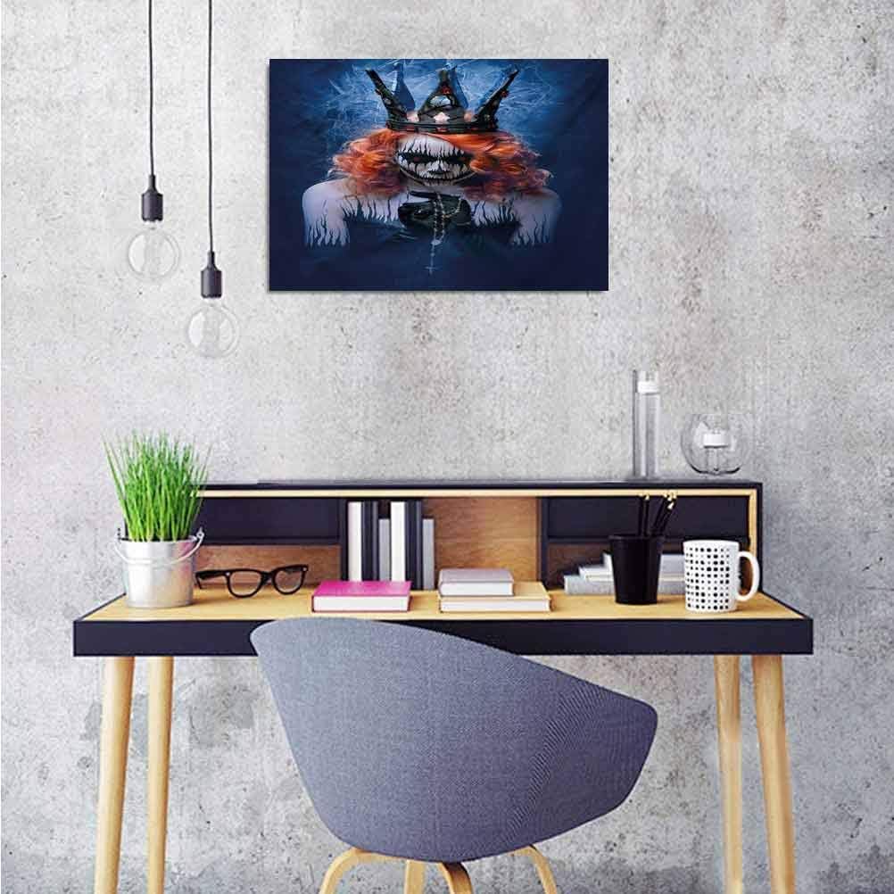 Queen Wall Sticker Decals Queen of Death Scary Body Art Halloween Evil Face Bizarre Make Up Zombie Poster Home Decoration 36x32 Inch