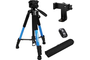 Torjim 60” Camera Tripod with Carry Bag, Lightweight Travel Aluminum Professional Tripod Stand (5kg/11lb Load) with Wireless 