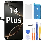 LL TRADER Screen Replacement for iPhone 14 Plus 6.7" FHD with Repair Kits | Waterproof Tape, Screen Protector (Truetone programable)