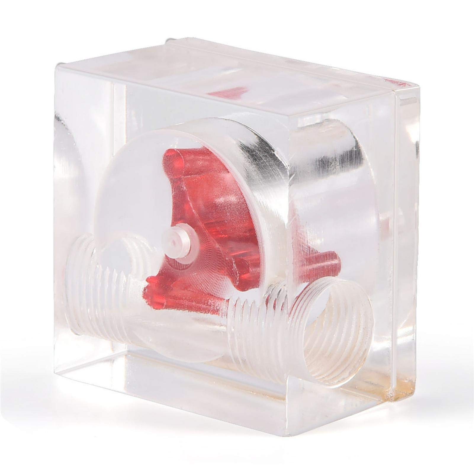 VBESTLIFE Flow Indicator, Cooling Flow Meter Sensor with 3 Impeller Blades for PC Water Cooling System G1/4 Thread(Quadrate 2 Ways)