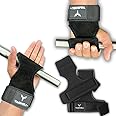 YAGHZU Weight Lifting Grips with Wrist Straps - Non Slip Lifting Straps for Weightlifting, Deadlifting, Powerlifting and Pull Ups, Padded Weight Lifting Gloves with Deadlift Straps for Women and Men