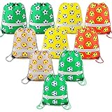 Soccer Ball-Party-Supplies-Favors-Bags Reflective Sports Drawstring Backpack Bags Bulk 10 Pack