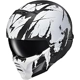 ScorpionEXO Covert 2 Open Face 3/4 Full Mode Motorcycle Helmet Bluetooth Ready Speaker Pockets Interchangeable Mouth Cover DOT Approved Marauder 2 (Matte Black/White - Large)