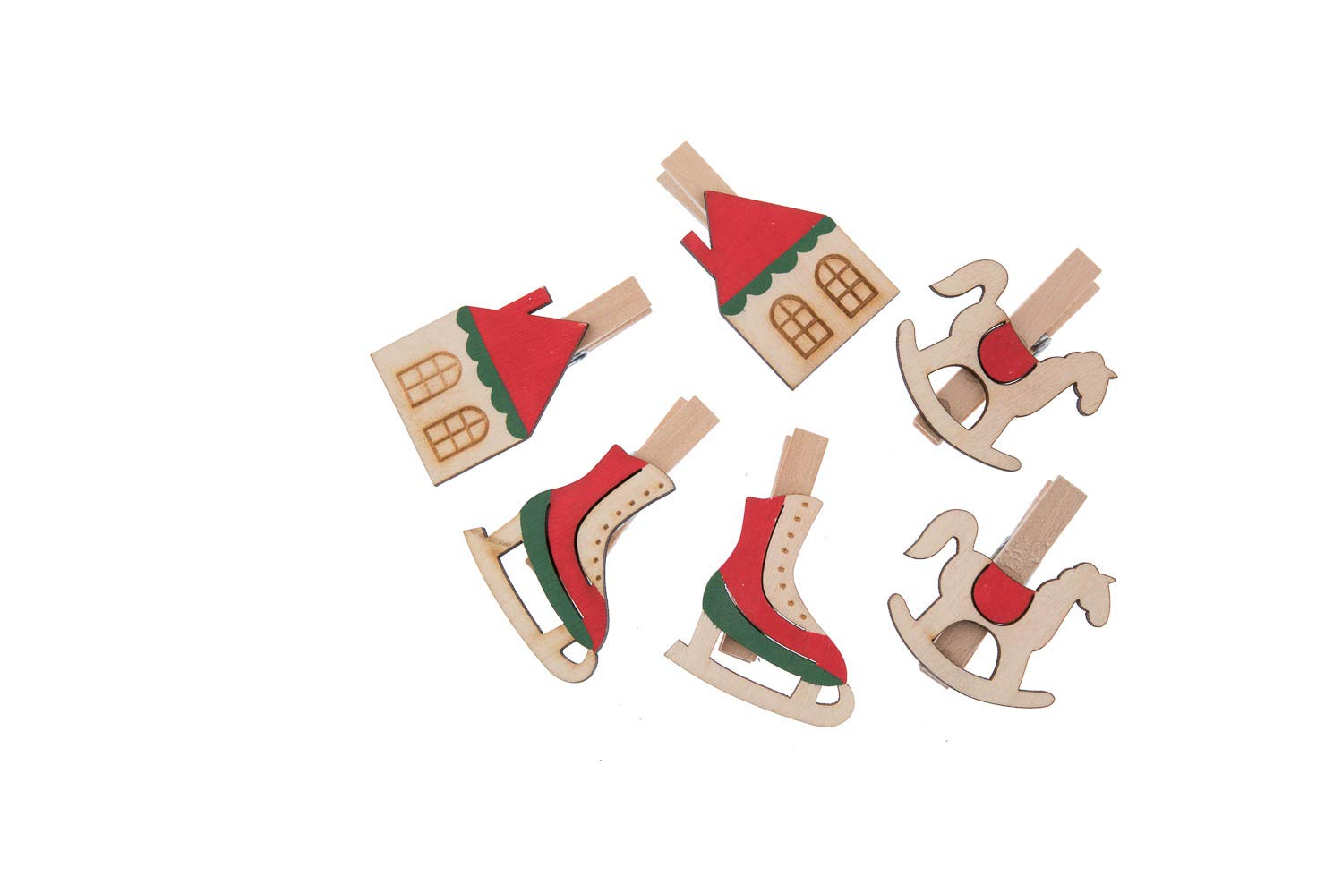 Comarco Sa Wooden pegs home/horse/skate 5 cm 6pcs