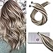 Moresoo I Tip Hair Extensions Human Hair Light Brown with Platinum Blonde Highlight I Tip Human Hair Extensions 16Inch 0.8G/S 50S