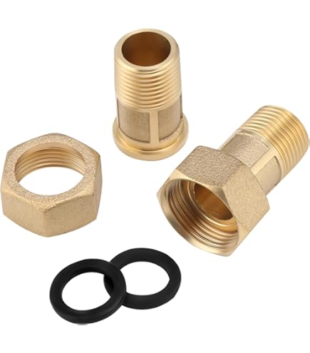 Uxcell Brass Threaded Pipe Fitting G1/2 Male X G1/4 Female Hex Bushing Adapter 25mm