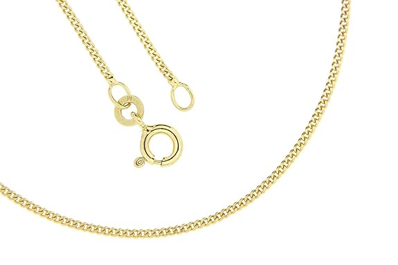 18 Karat 750 Gold Panzerkette Gelbgold Kette 1.2 mm Breit Länge wählbar