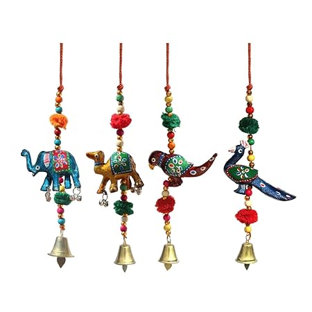 Handicrafts Paradise Decorative Thread Paper Mache Door Hanging Set (7.65 cm x 2.55 cm x 16.5 cm)