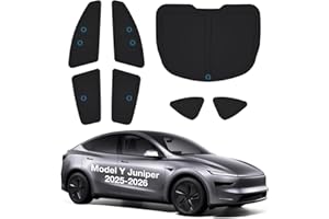 Wigoo 2025 Upgrade Tesla Model Y Juniper Side Window Sunshade [Ice-Crystal Cool, Suction No-Fall] Sun Block for Baby & Camping & Privacy Napping, 7PCS No Front Windshield for Model Y Juniper 2025-2026