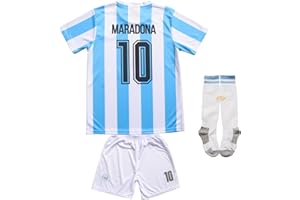 WINKIZIL Vintage Argentina Diego Home #10 Retro Football Soccer Kids Jersey Shorts Socks Set Youth Sizes